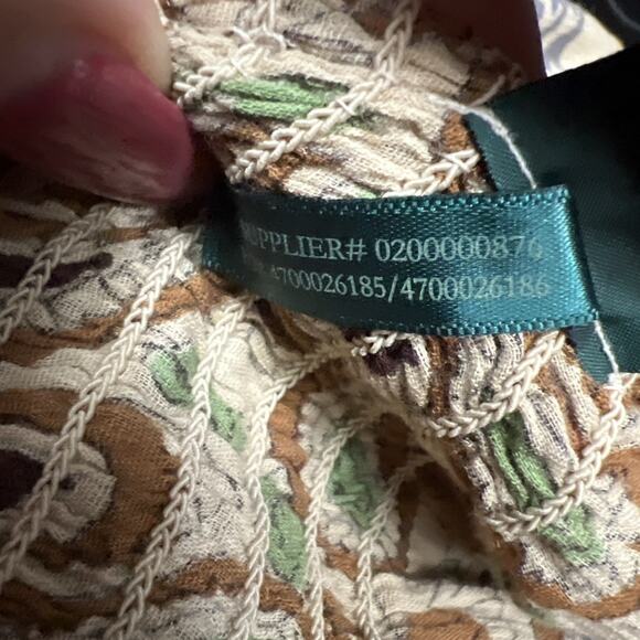 Ralph Lauren Jeans Co. Womens Paisley Ruffle Boho Floral Top Size XL 3/4 Sleeves - Picture 10 of 10